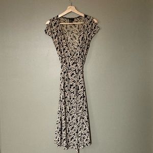 BCBG Fan Pattern Wrap Dress